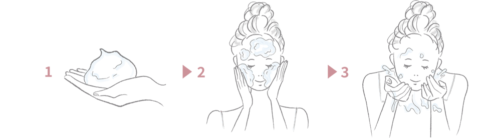 より効果的なご使用方法｜洗顔料としてお使いいただく場合（朝の洗顔）